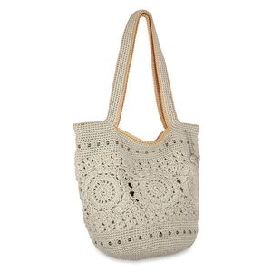 The Sak - 120 Tote Bag in Natural Medallion Crochet NWT